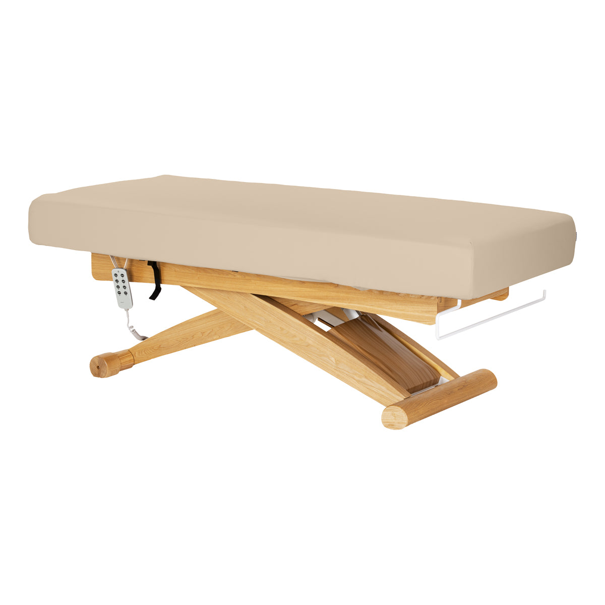 Sillon Siesta Table SPA Électrique – Beige, Base Brun Clair · Vue générale