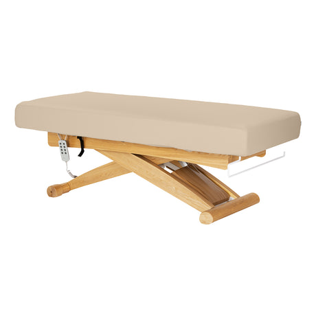 Sillon Siesta Table SPA Électrique – Beige, Base Brun Clair · Vue générale
