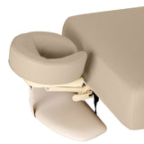 Sillon Siesta Table SPA Électrique – Beige, Base Brun Clair · Appui-tête en anneau