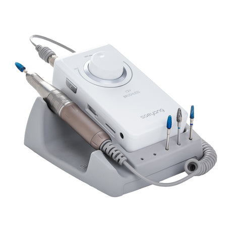 Grey Saeyang nail drill stand for compatible Marathon models