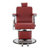 Gabbiano Visionerio+ fauteuil de barbier hydraulique – Rouge, cadre chromé; vue de face