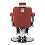 Gabbiano Visionerio+ fauteuil de barbier hydraulique – Rouge, cadre chromé; vue arrière