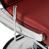 Gabbiano Visionerio+ fauteuil de barbier hydraulique – Rouge, cadre chromé; levier de réglage latéral et cadre