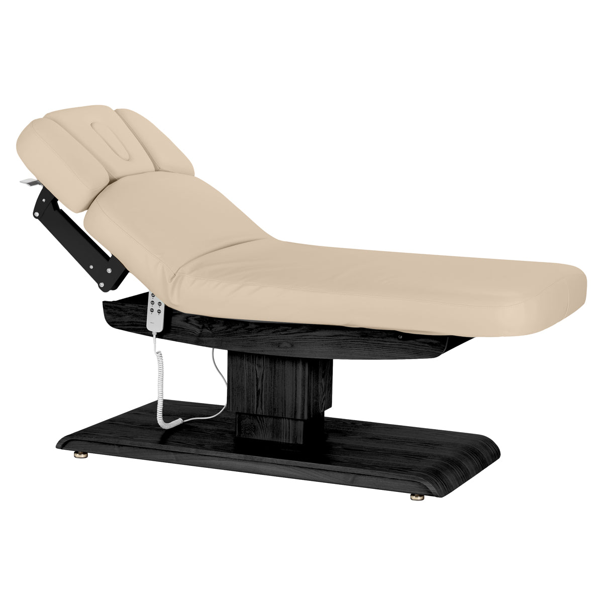 Table SPA Électrique Sillon Relax – Beige, Base Noir · Position inclinée