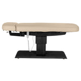 Table SPA Électrique Sillon Relax – Beige, Base Noir · Vue de côté