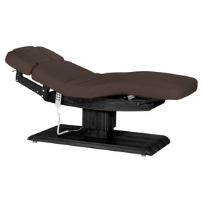 Table SPA Électrique Sillon Relax – Brun Foncé, Base Noir · Vue générale