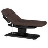 Table SPA Électrique Sillon Relax – Brun Foncé, Base Noir · Position inclinée