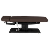 Table SPA Électrique Sillon Relax – Brun Foncé, Base Noir · Vue de côté