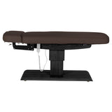 Table SPA Électrique Sillon Relax – Brun Foncé, Base Noir · Vue de côté