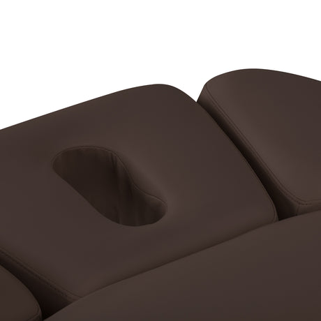 Table SPA Électrique Sillon Relax – Brun Foncé, Base Noir · Ouverture pour le visage