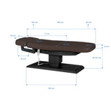 Table SPA Électrique Sillon Relax – Brun Foncé, Base Noir · Schéma des dimensions