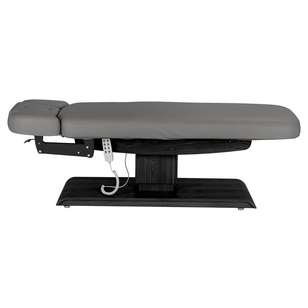 Table SPA Électrique Sillon Relax – Gris, Base Noir · Vue de côté