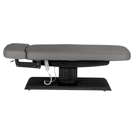Table SPA Électrique Sillon Relax – Gris, Base Noir · Vue de côté