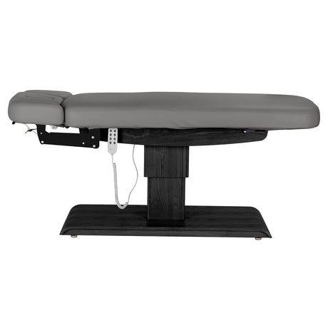Table SPA Électrique Sillon Relax – Gris, Base Noir · Vue de côté