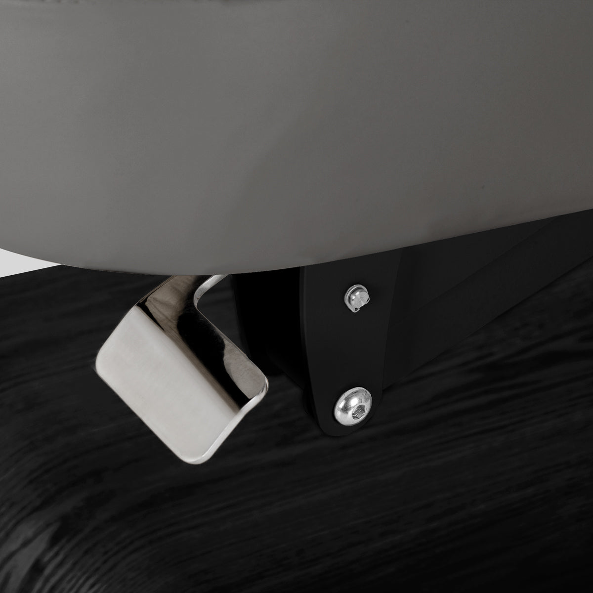 Table SPA Électrique Sillon Relax – Gris, Base Noir · Détail de fixation