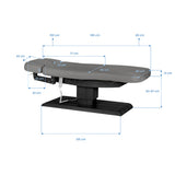 Table SPA Électrique Sillon Relax – Gris, Base Noir · Schéma des dimensions