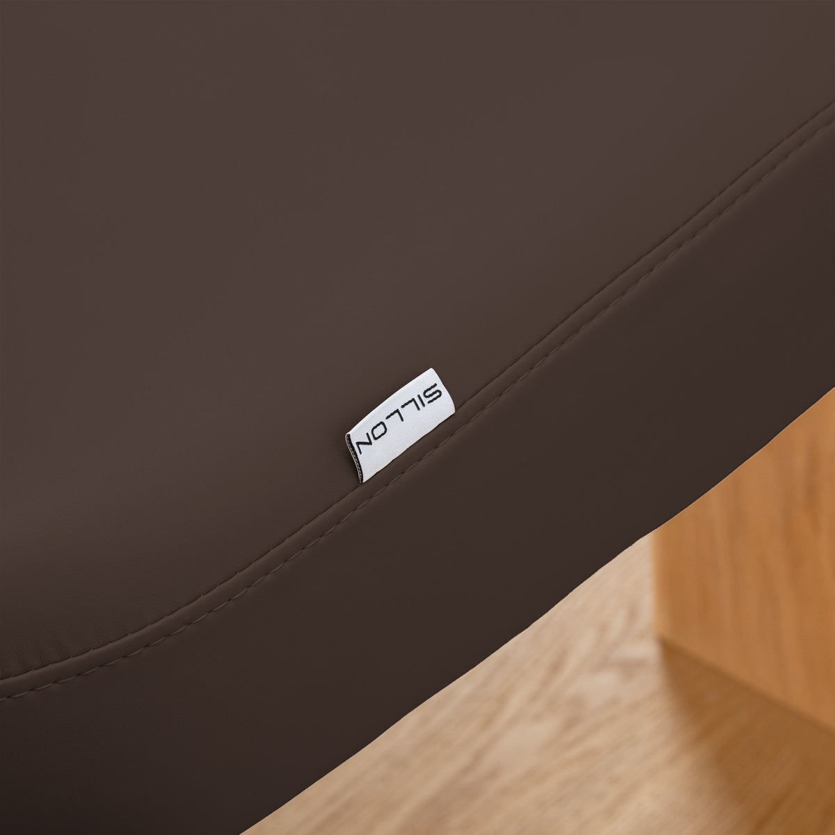 Sillon Relax · brun foncé / brun clair · étiquette Sillon et couture