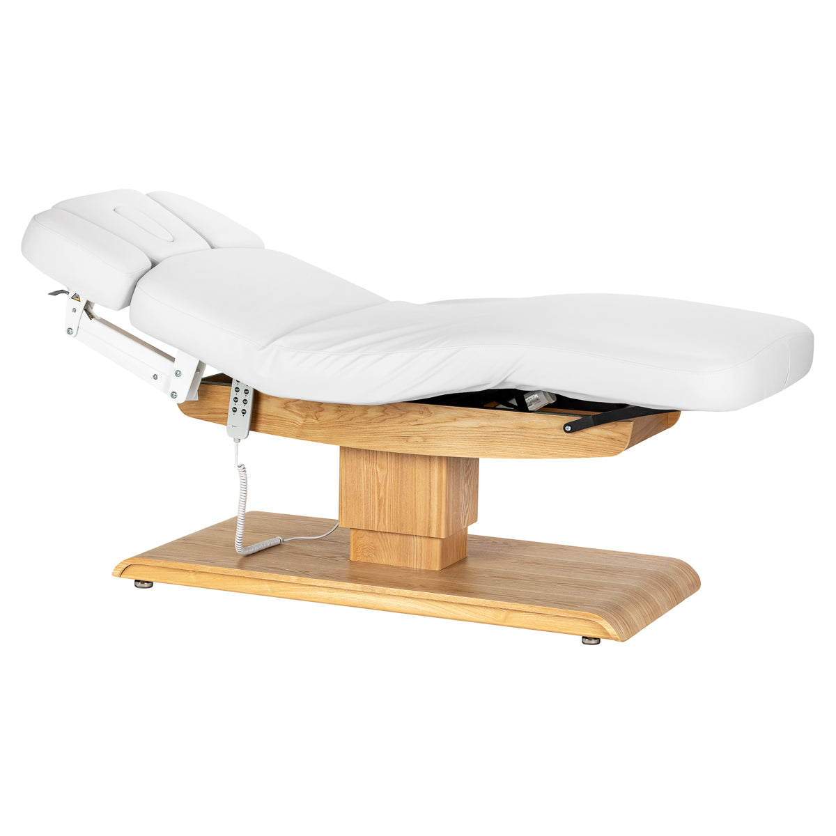Sillon Relax · blanc / brun clair · position semi-allongée