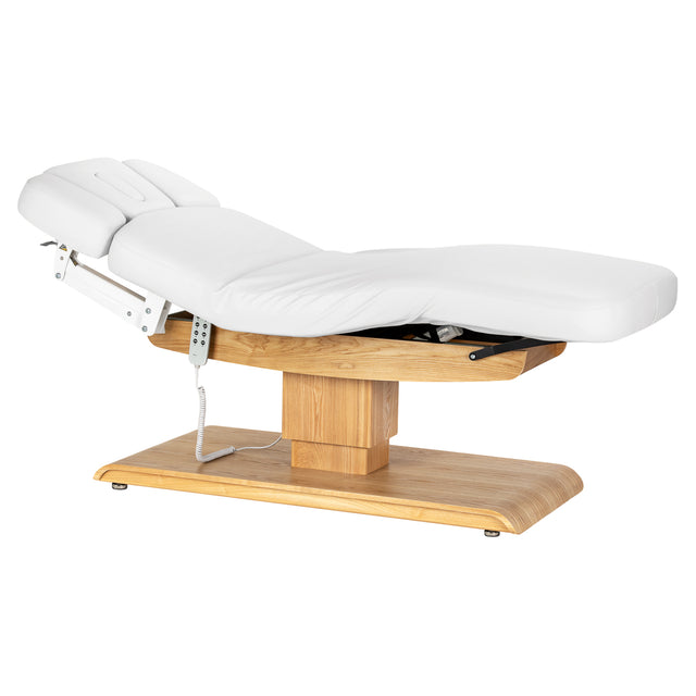 Sillon Relax · blanc / brun clair · position semi-allongée