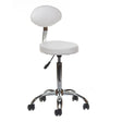 Taboret kosmetyczny z oparciem BH-7289 White - BVShop