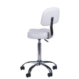 Taboret kosmetyczny z oparciem BH-7268 White - BVShop
