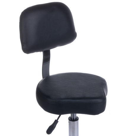 Taboret kosmetyczny z oparciem BH-7268 Czarny - BVShop