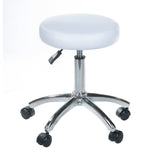 White Beauty System Cosmetic Stool BD-9920 with adjustable height and cushioned seat, ideal for salon or makeup application.