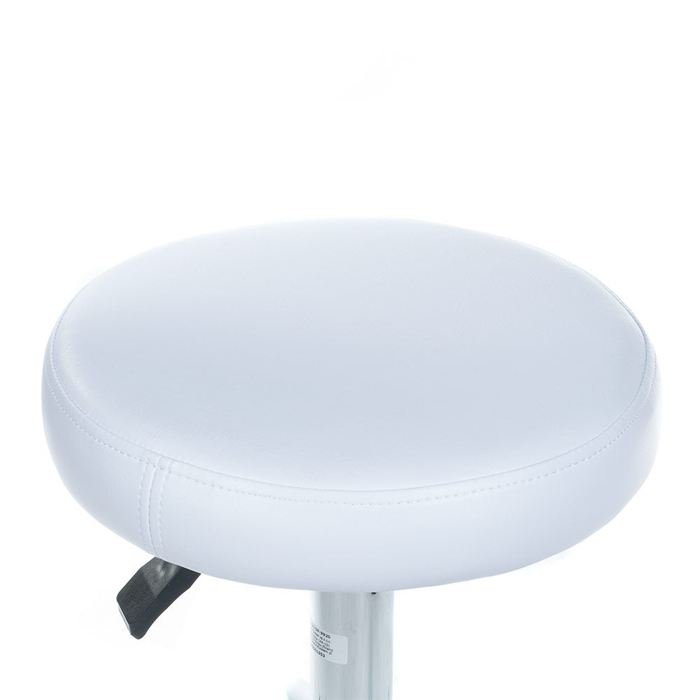 White cosmetic stool BD-9920 by Beauty System with padded seat and adjustable height for salon or beauty treatments.