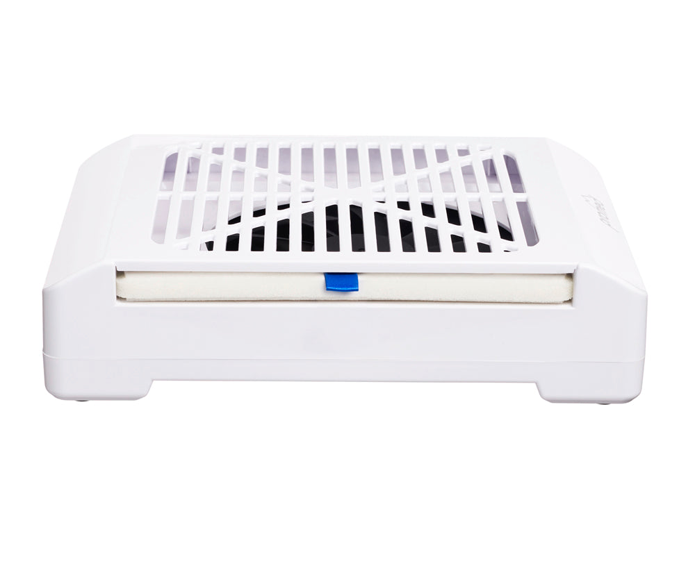 Mini Dust Suction Promed White by Beauty System, compact device for effective dust removal, shown in the product image.