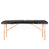 3-section black comfort massage table, wood comfort - BVShop