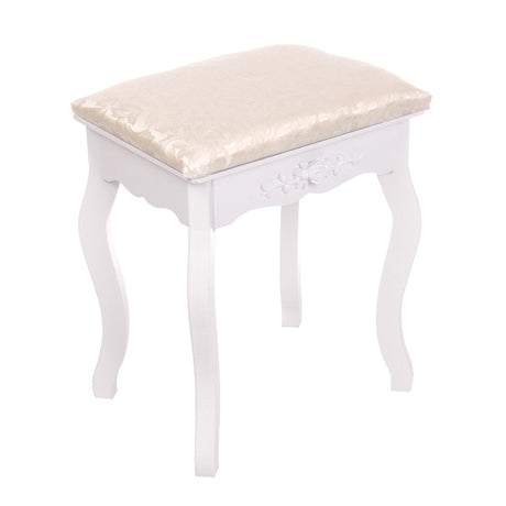 White NINA Dressing Table with LED Mirror + Stool - BVShop