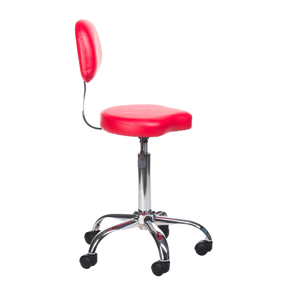 Taboret kosmetyczny z oparciem BH-7268 Red - BVShop