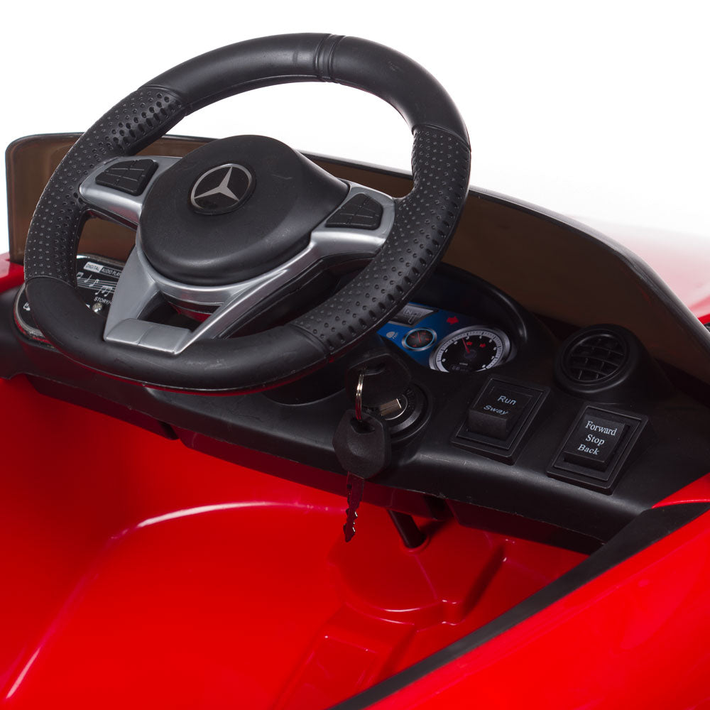 Dziecięcy fotel fryzjerski Mercedes czerwony - BVShop