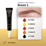 PhiBrows SUPER Brown 1 Microblading Pigment 5ml – pigment colour and composition chart