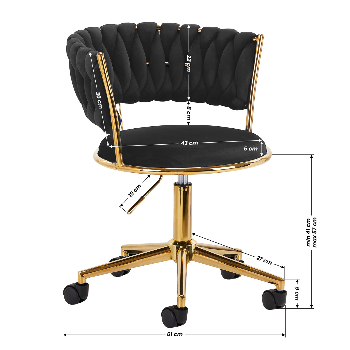 4Rico swivel chair QS-GW01G black - BVShop