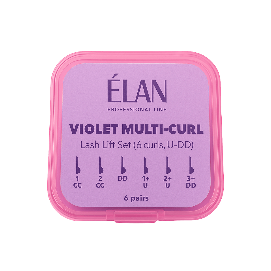 ÉLAN Lash Lift Silicone Pad Set VIOLET MULTI-CURL U–DD (6 Pairs) — 1