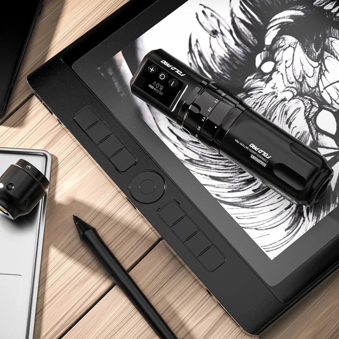 Mast Fold Pro Wireless Tattoo Pen Machine with 7 Stroke Length - BVShop