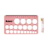 Saferly silicone areola mapping ruler showing detailed measurements for breast reconstruction and cosmetic procedures
