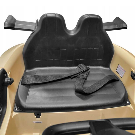 Children's Mercedes Latte hairdressing chair by Beauty System, featuring a plush, child-friendly design with a sleek Mercedes-inspired look.