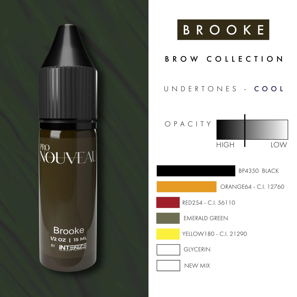 Pigments Pro Nouveau Sourcils par Intenze Brooke 15ml