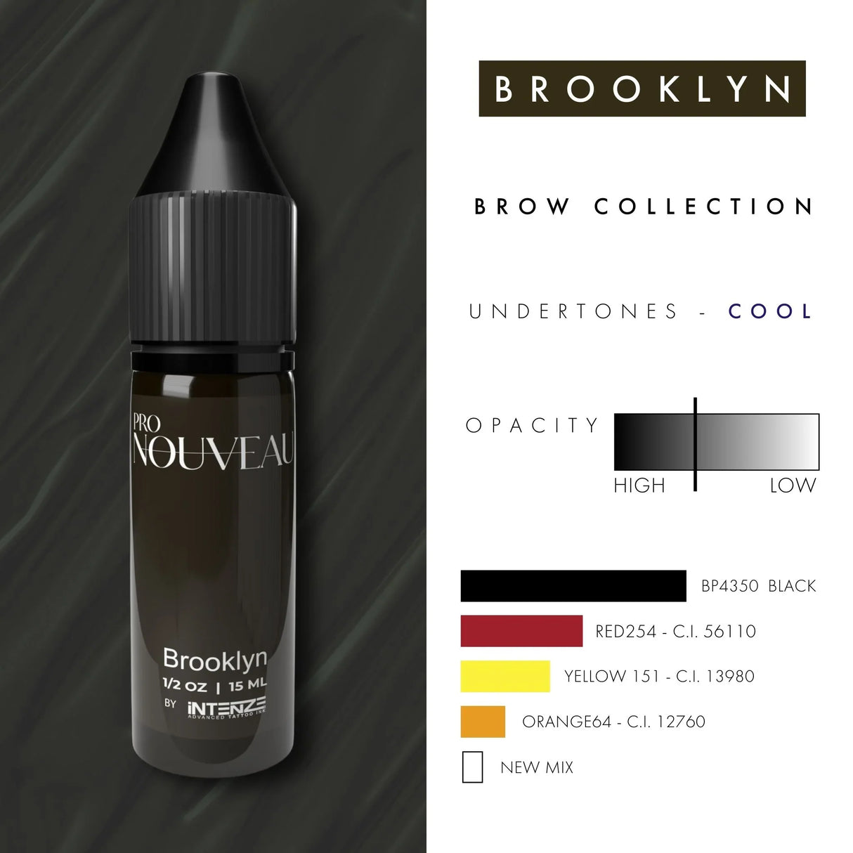 Pigments Pro Nouveau pour sourcils par Intenze Brooklyn 15ml