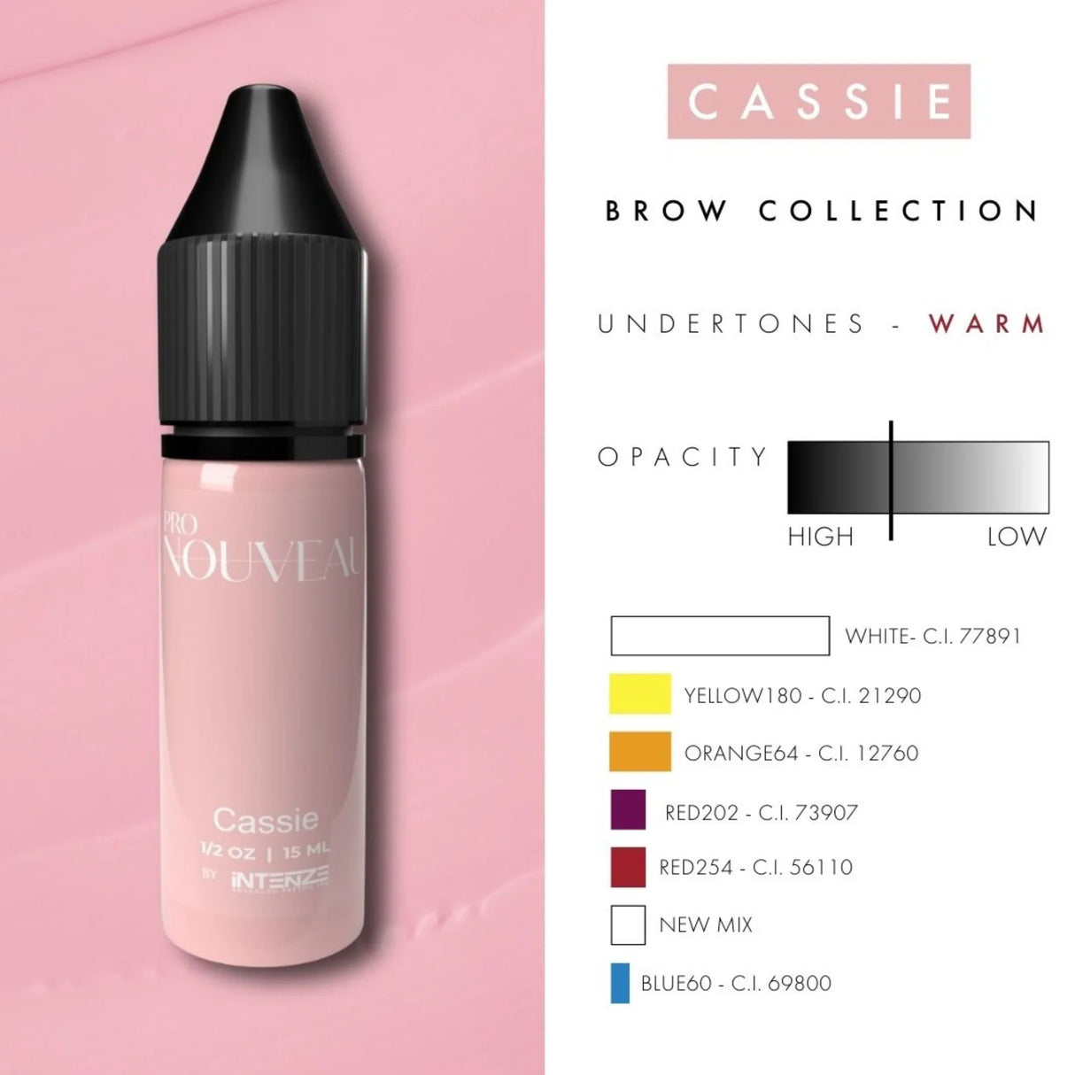 Pro Nouveau pigments de blush pour lèvres par Intenze Cassie 15ml