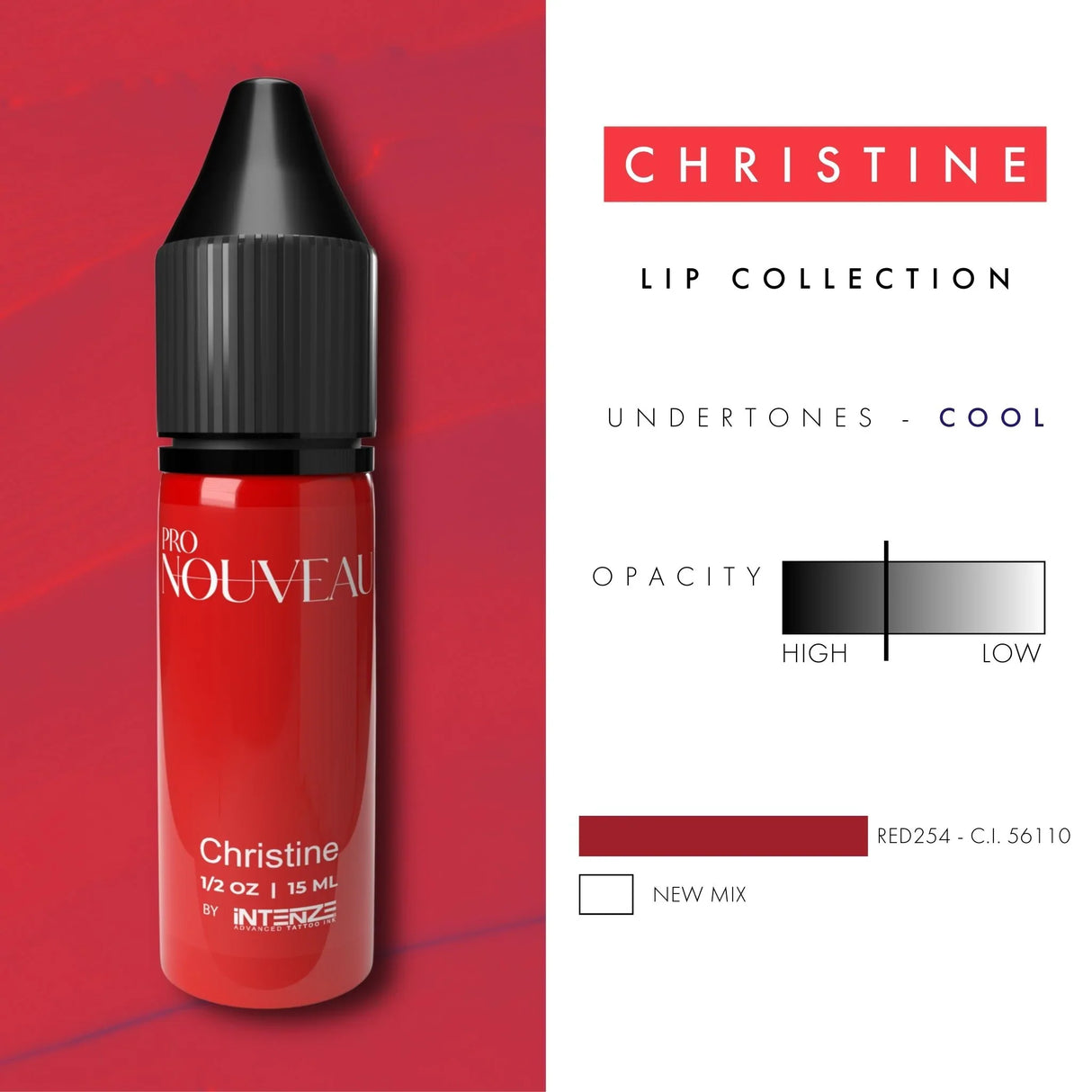 Pro Nouveau Pigments pour Lèvres par Intenze Christine 15ml