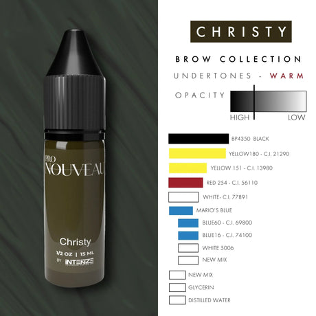 Pigments Pro Nouveau Sourcils par Intenze Christy 15ml