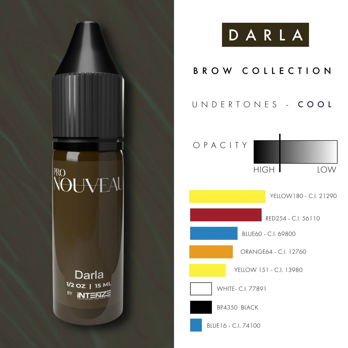 Pigments Pro Nouveau Sourcils par Intenze Darla 15ml