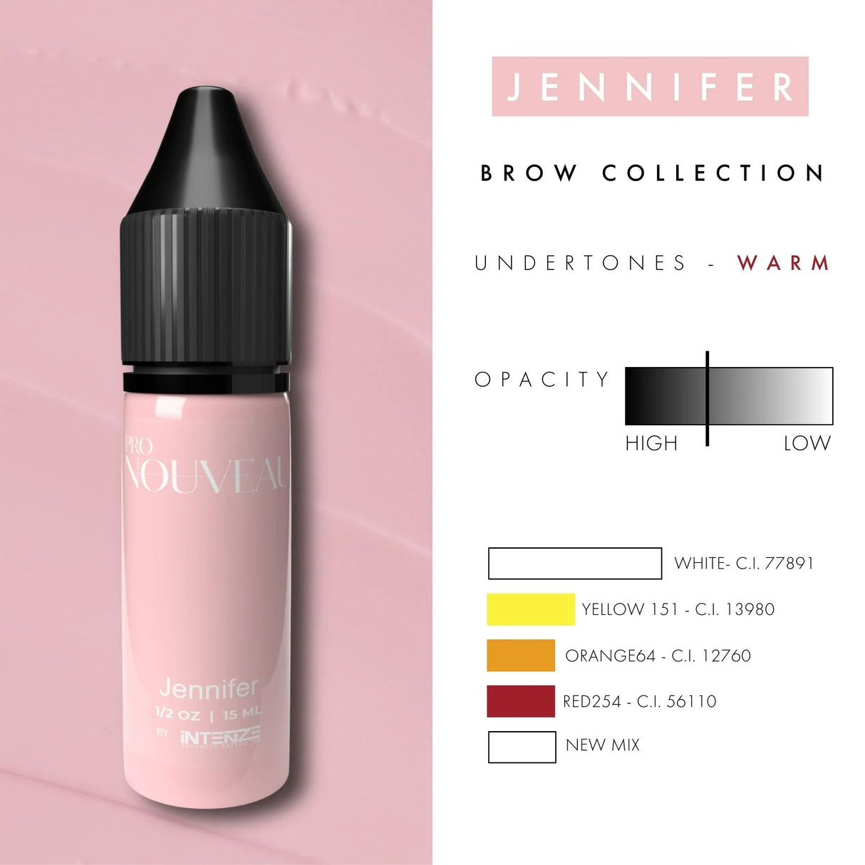 Pro Nouveau Pigments de Rouge à Lèvres Blush par Intenze Jennifer 15ml