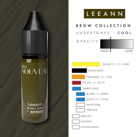 Pro Nouveau Pigments pour sourcils par Intenze Leean 15ml