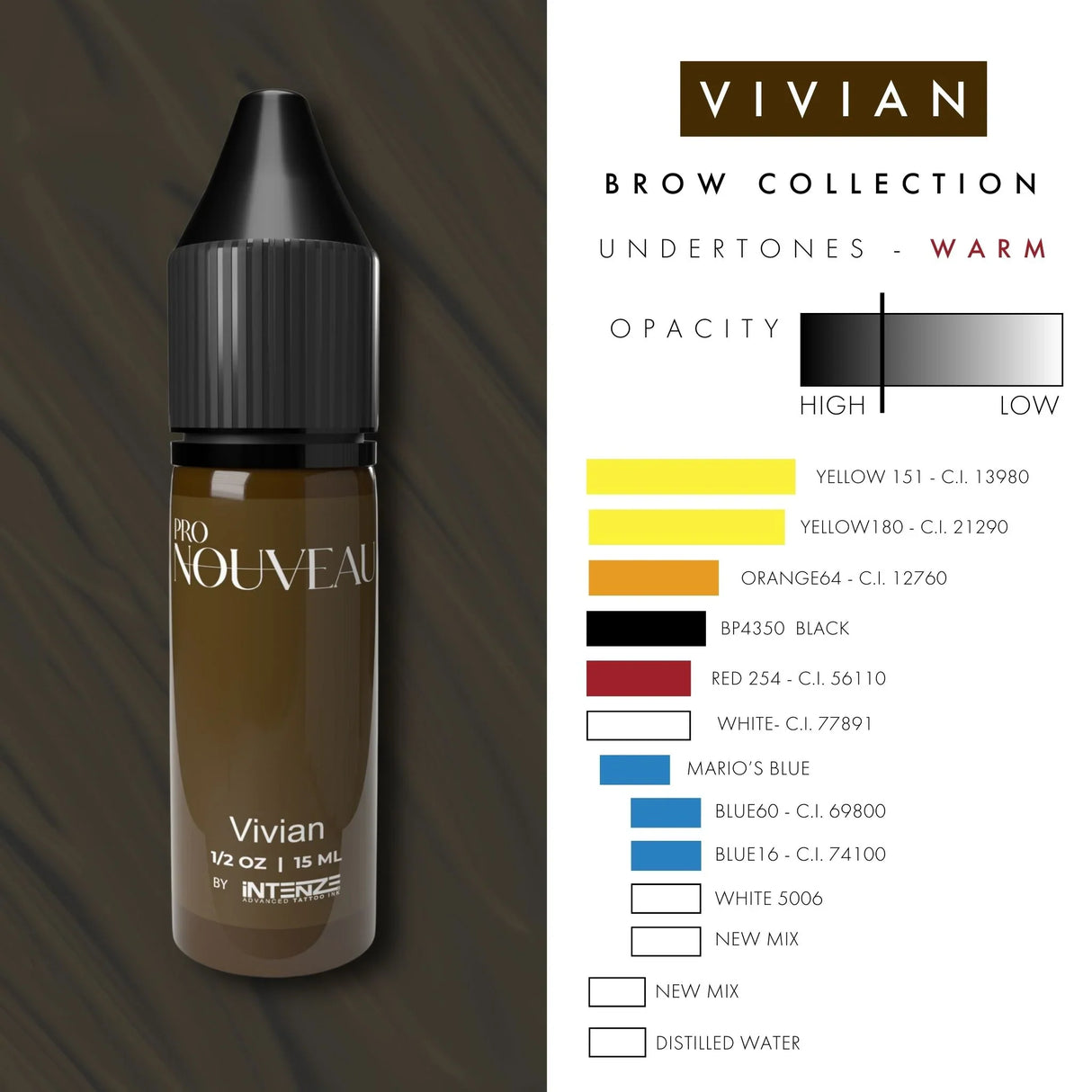 Pigments Pro Nouveau Sourcils par Intenze Vivian 15ml