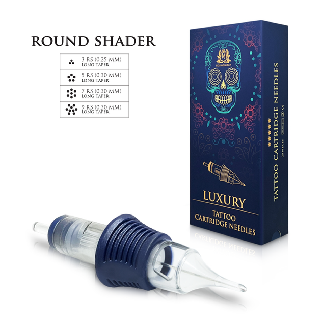 Skin Monarch Luxury Round Shader tattoo cartridges for PMU and tattoo artists