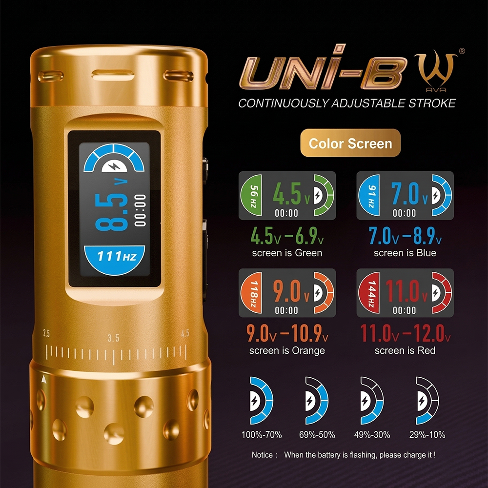 AVA UNI-B Wireless Tattoo Pen Machine Grey - BVShop